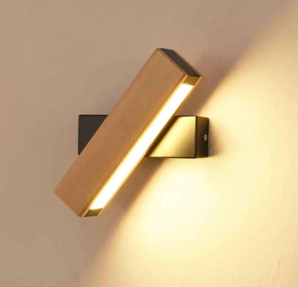 Wall Light 360° Swivel Integrated LED Wood & Aluminum Construction