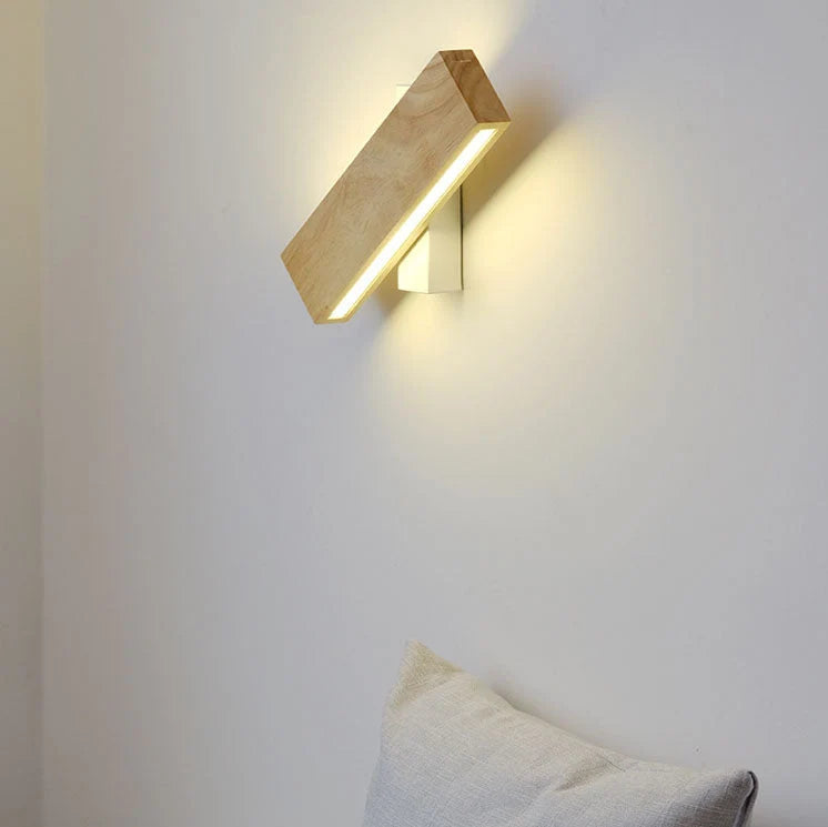 Wall Light 360° Swivel Integrated LED Wood & Aluminum Construction