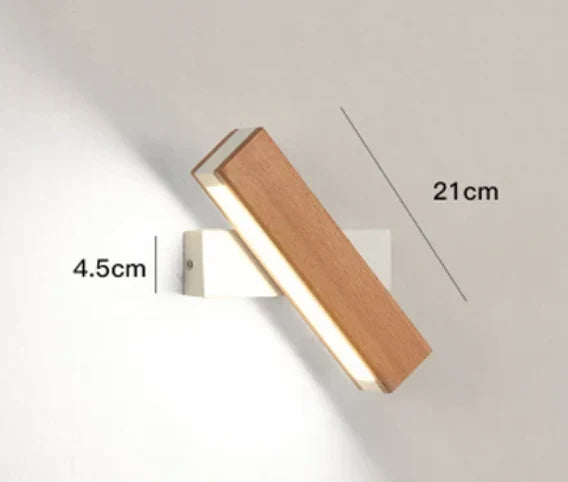 Wall Light 360° Swivel Integrated LED Wood & Aluminum Construction