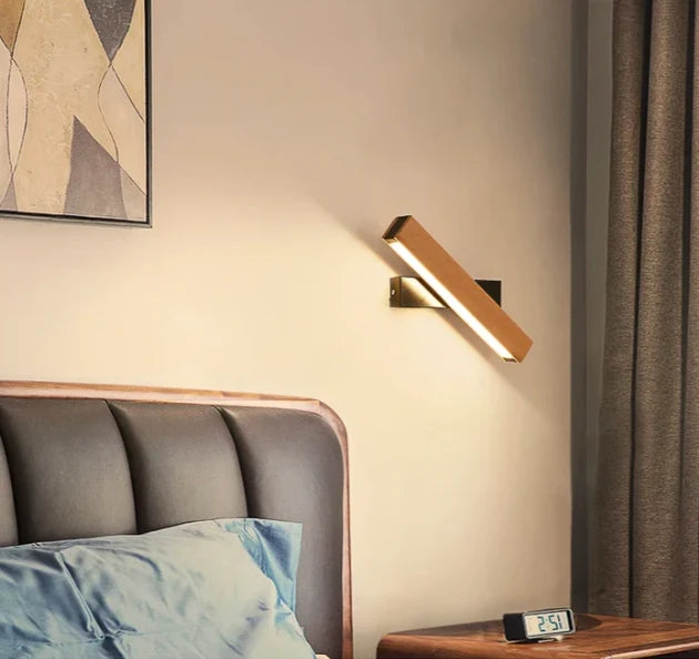 Wall Light 360° Swivel Integrated LED Wood & Aluminum Construction