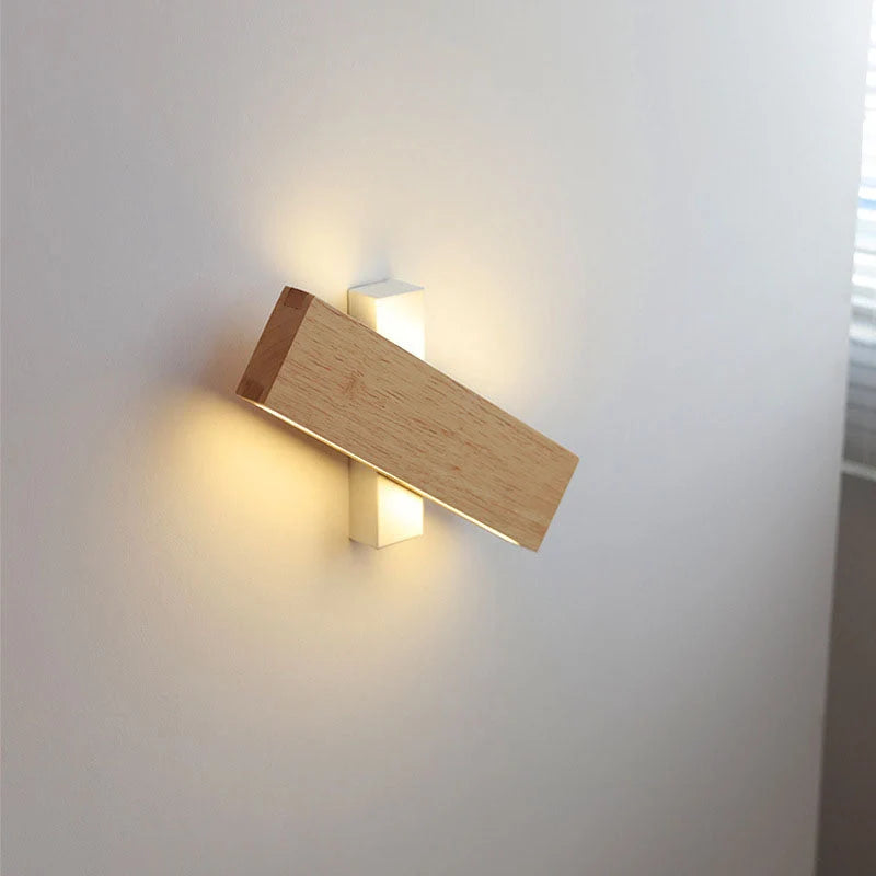 Wall Light 360° Swivel Integrated LED Wood & Aluminum Construction