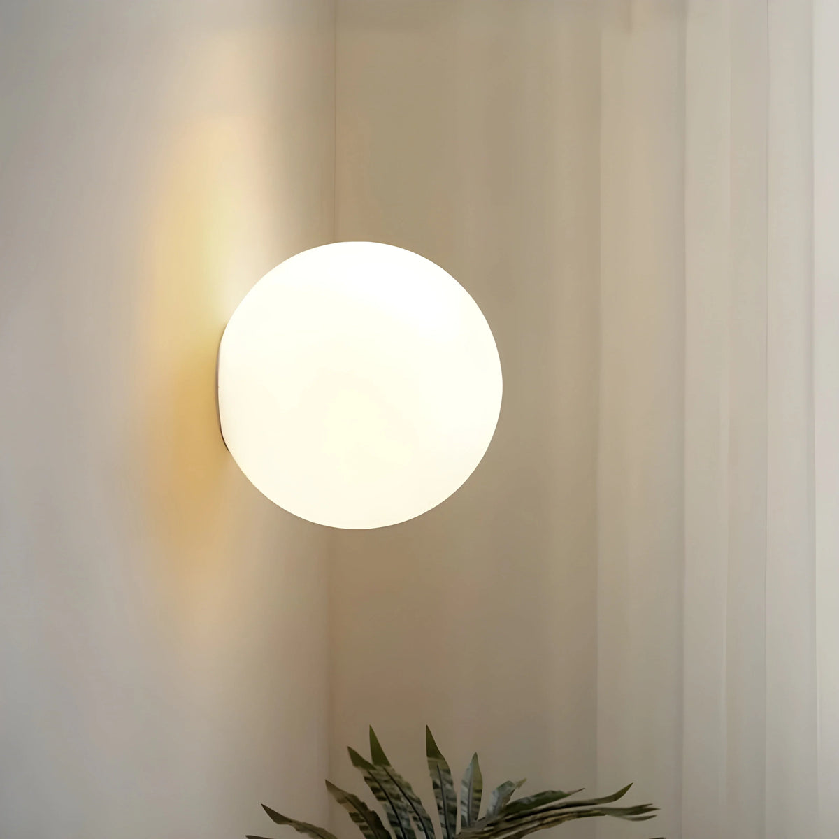 Wall Light Frosted Glass Globe Soft Diffused Light