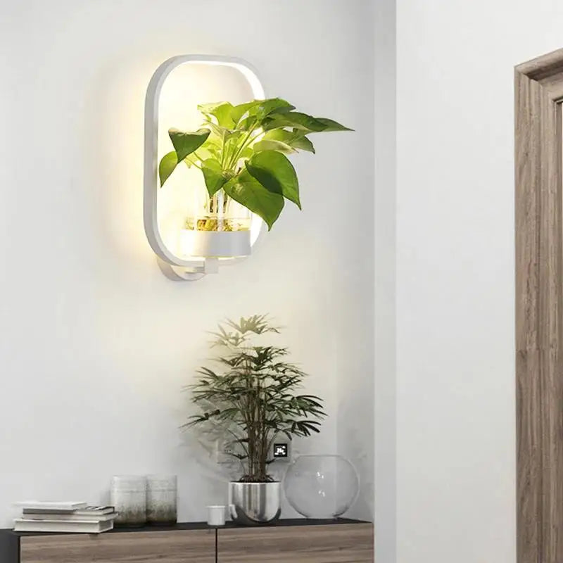 Wall Light Integrated Planter Space-Saving Warm or Cool White