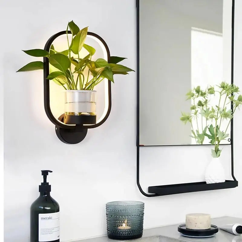 Wall Light Integrated Planter Space-Saving Warm or Cool White