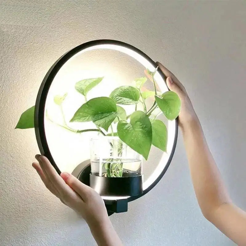 Wall Light Integrated Planter Space-Saving Warm or Cool White