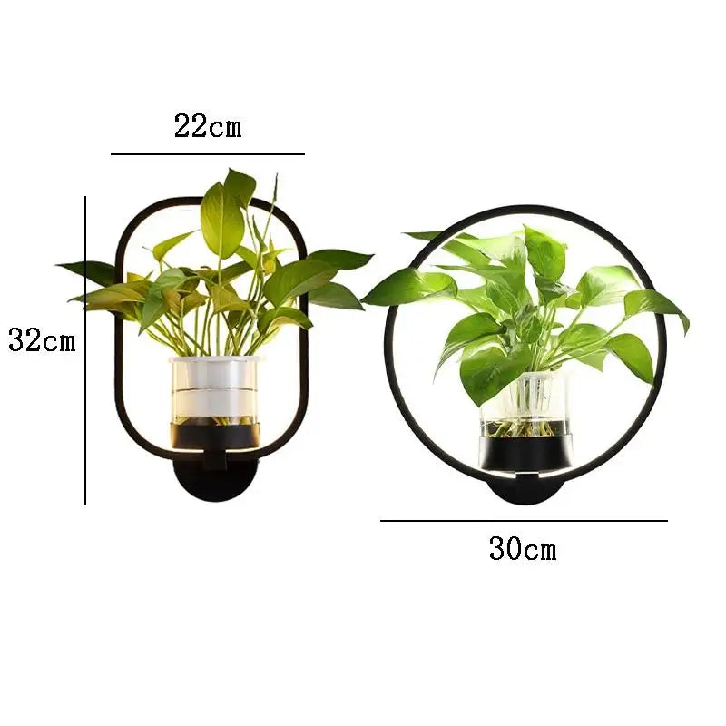 Wall Light Integrated Planter Space-Saving Warm or Cool White