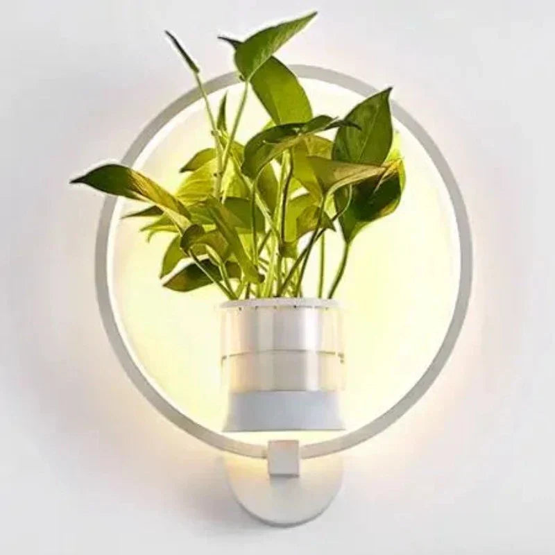 Wall Light Integrated Planter Space-Saving Warm or Cool White