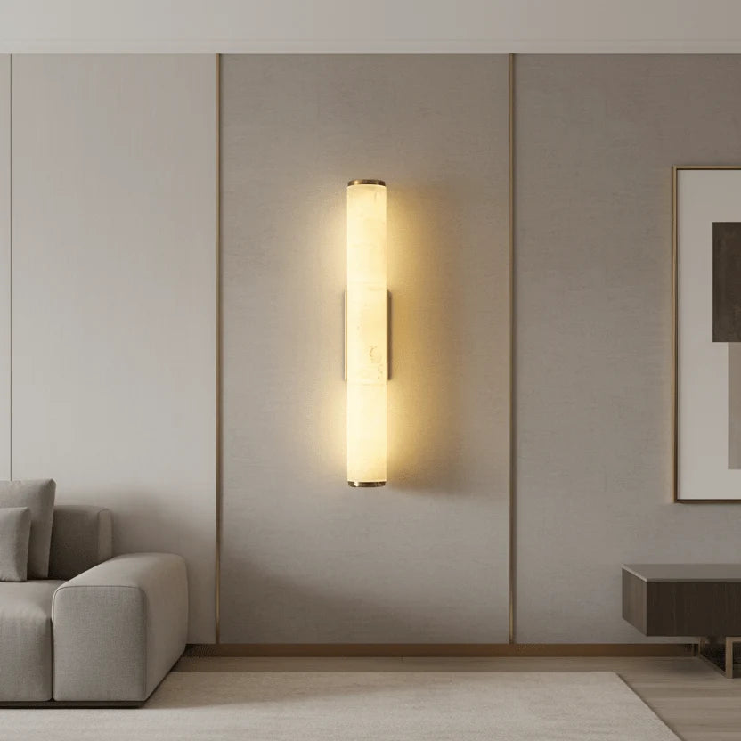 Wall Light Marble Effect Warm White LED Hardwired Indoor Installation