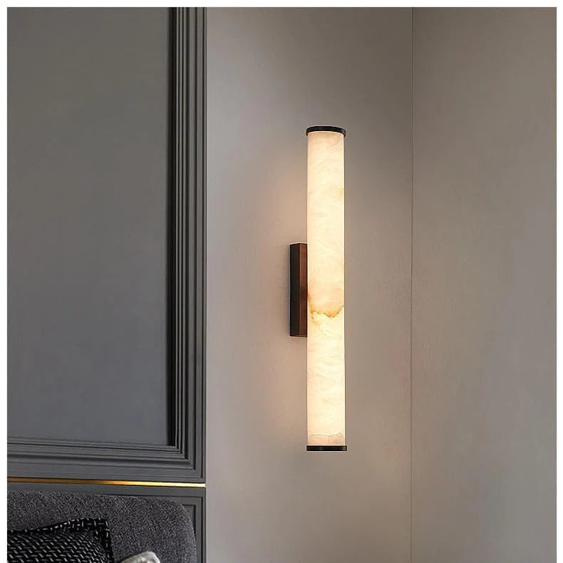 Wall Light Marble Effect Warm White LED Hardwired Indoor Installation