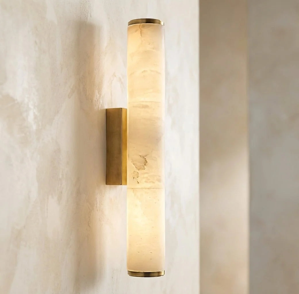 Wall Light Marble Effect Warm White LED Hardwired Indoor Installation