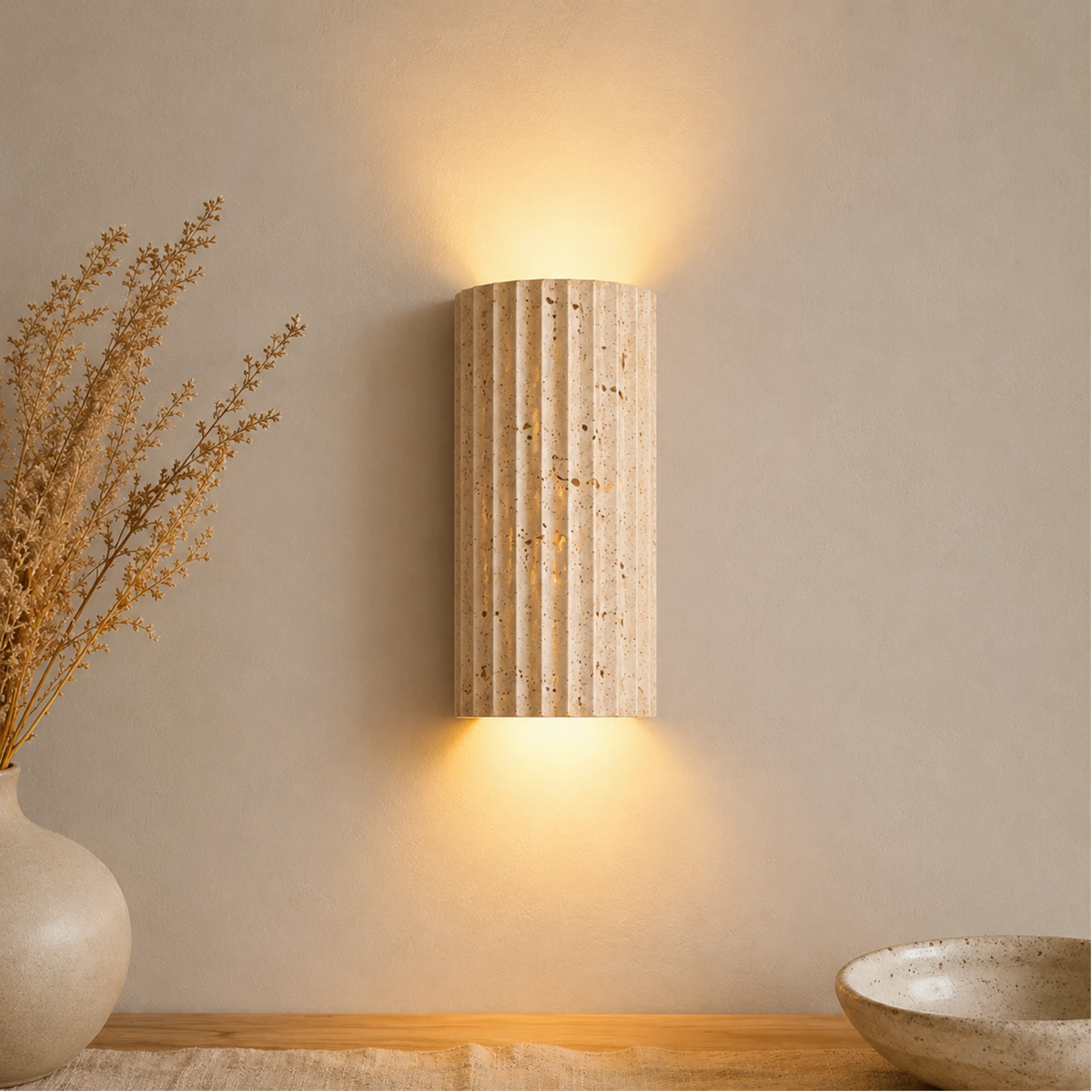 Wall Light Natural Stone Hardwired Compact Design