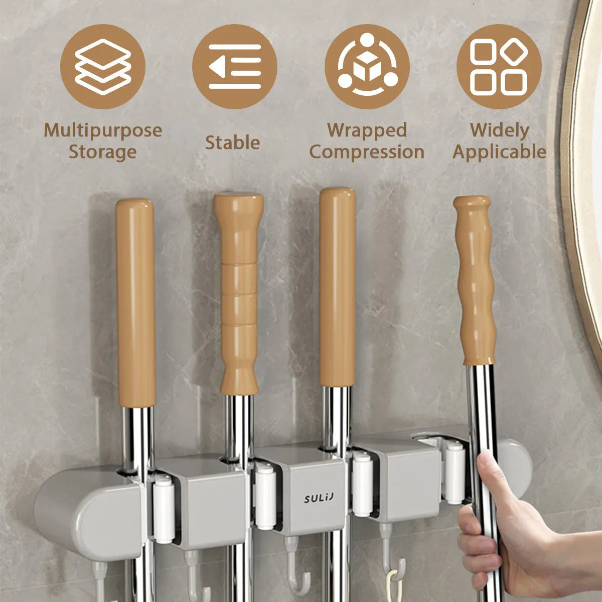 Wall Mount Organizer Stainless Steel Space-Saving