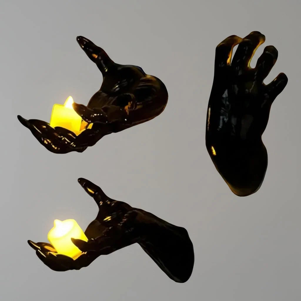 Wall-Mounted Candle Holder Textured Hand Tea Light
