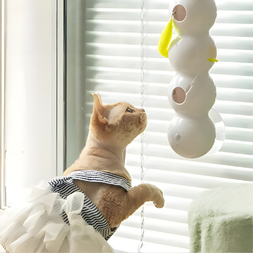 Wall-Mounted Cat Toy Motorized Rotating Suction Mount USB Rechargeable