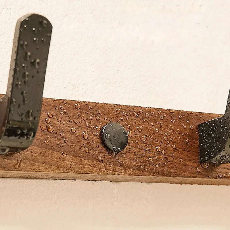 Wall-Mounted Coat Rack Space-Saving 3 Hooks Screw-Mounted