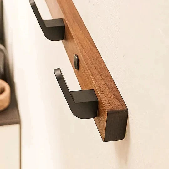 Wall-Mounted Coat Rack Space-Saving 3 Hooks Screw-Mounted