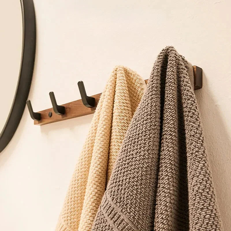 Wall-Mounted Coat Rack Space-Saving 3 Hooks Screw-Mounted