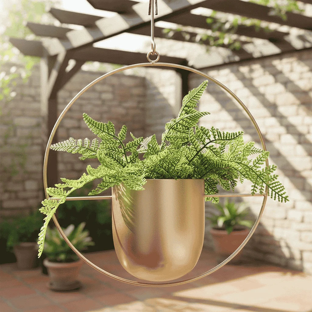 Wall-Mounted Plant Holder Iron Adjustable Chain Space-Saving