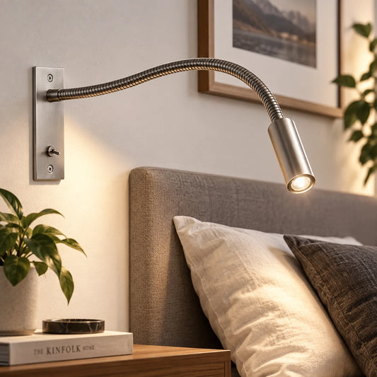 Wall Reading Lamp Solid Metal Adjustable Rotating Spotlight