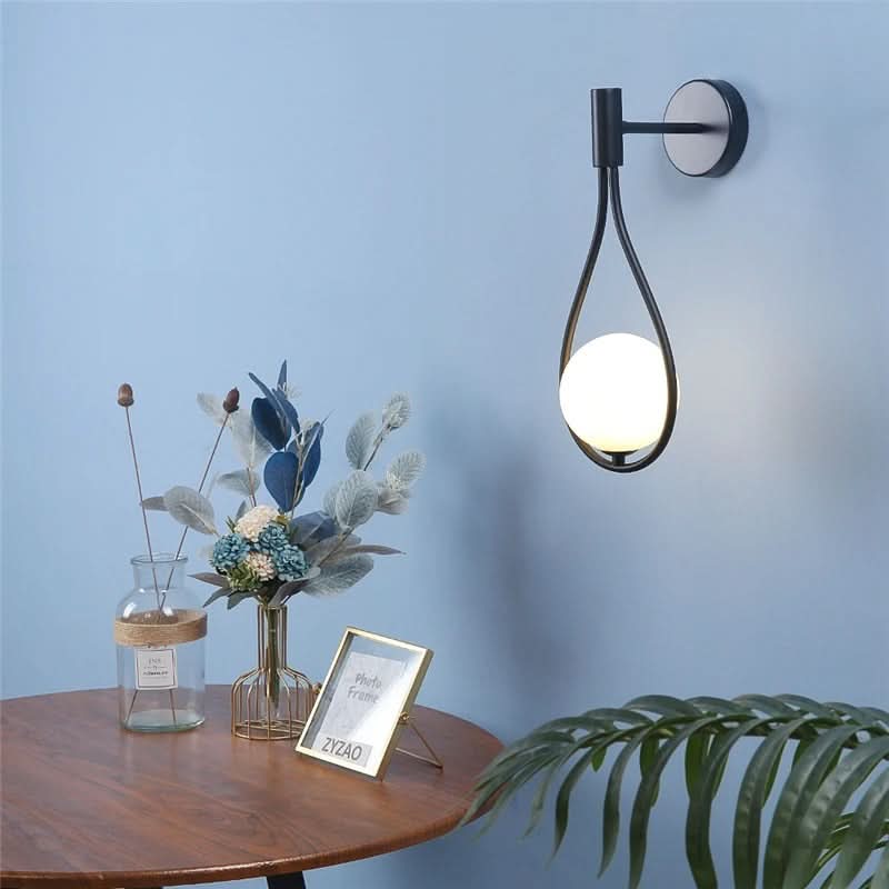 Wall Sconce Metal Glass Globe Soft Diffused Light