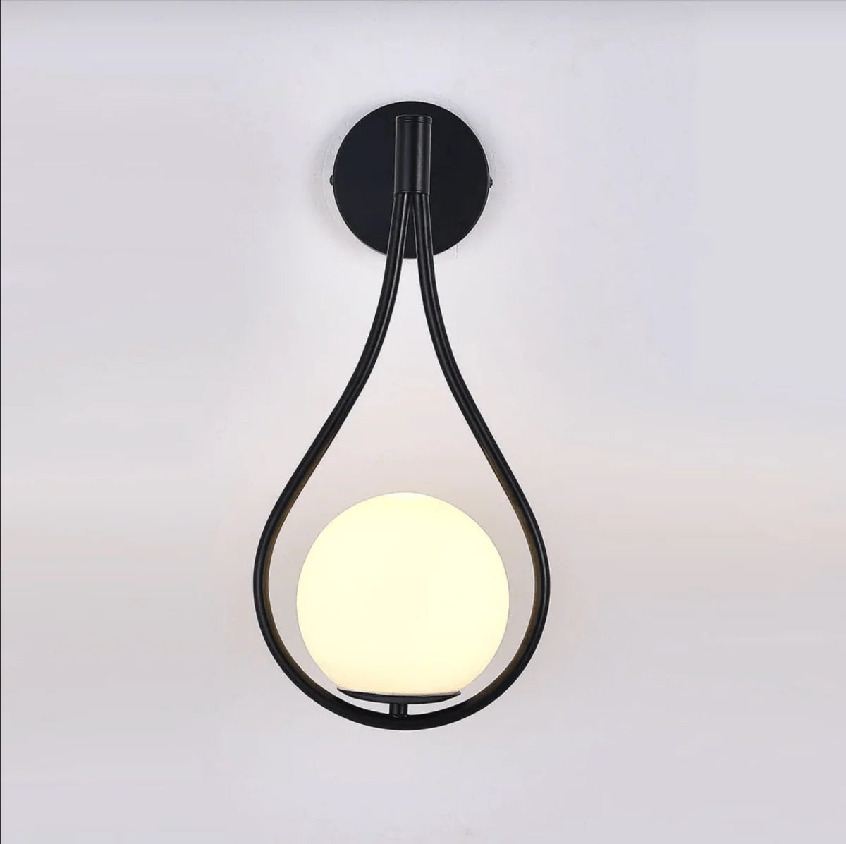 Wall Sconce Metal Glass Globe Soft Diffused Light