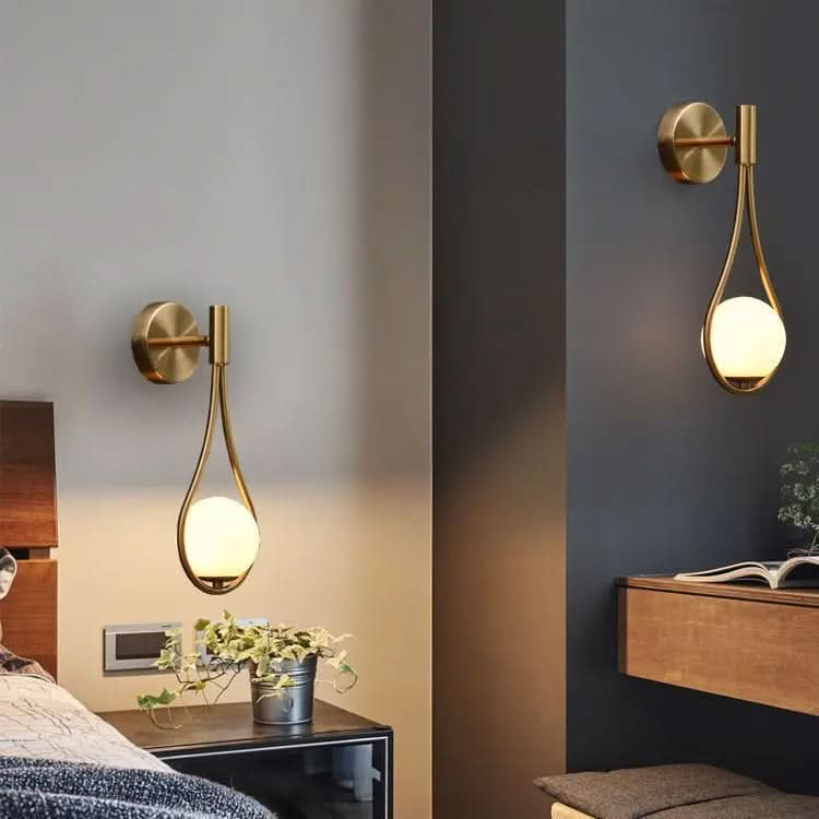 Wall Sconce Metal Glass Globe Soft Diffused Light