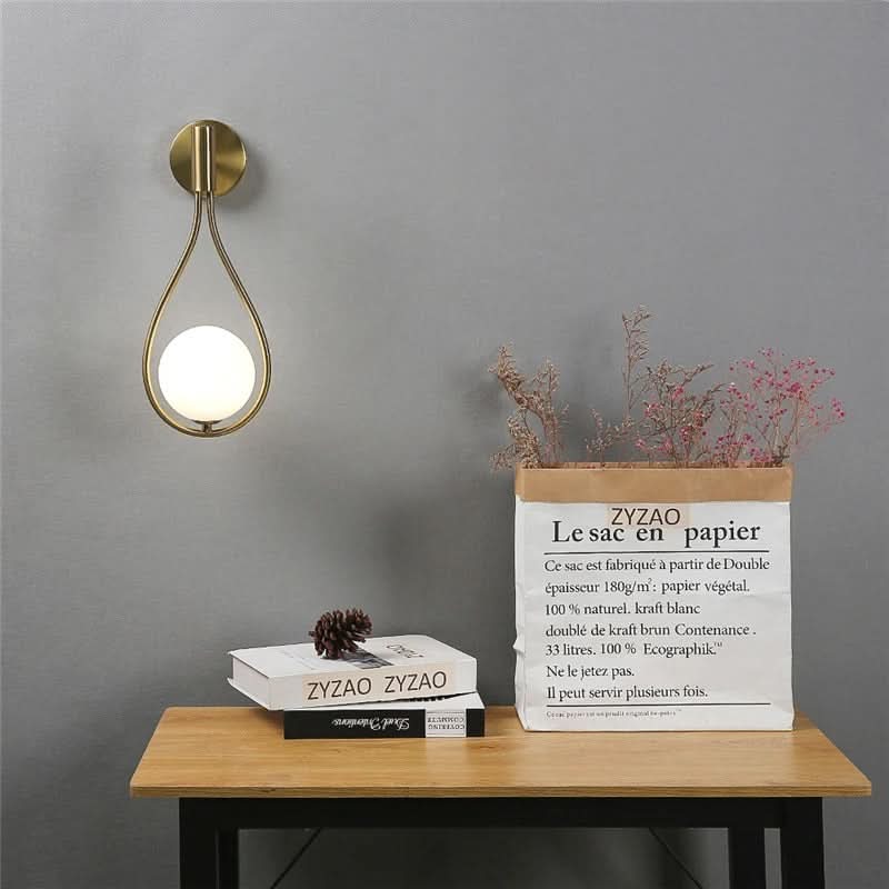 Wall Sconce Metal Glass Globe Soft Diffused Light