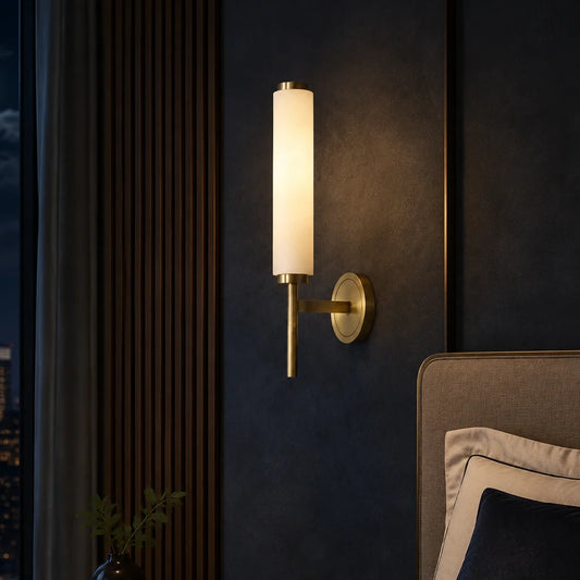 Wall Sconce Natural Alabaster Shade Single Or Double Light