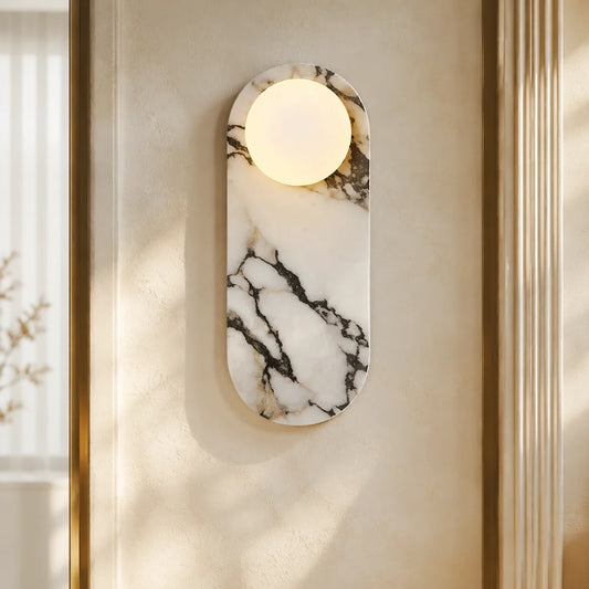 Wall Sconce Solid Marble & Opaline Glass