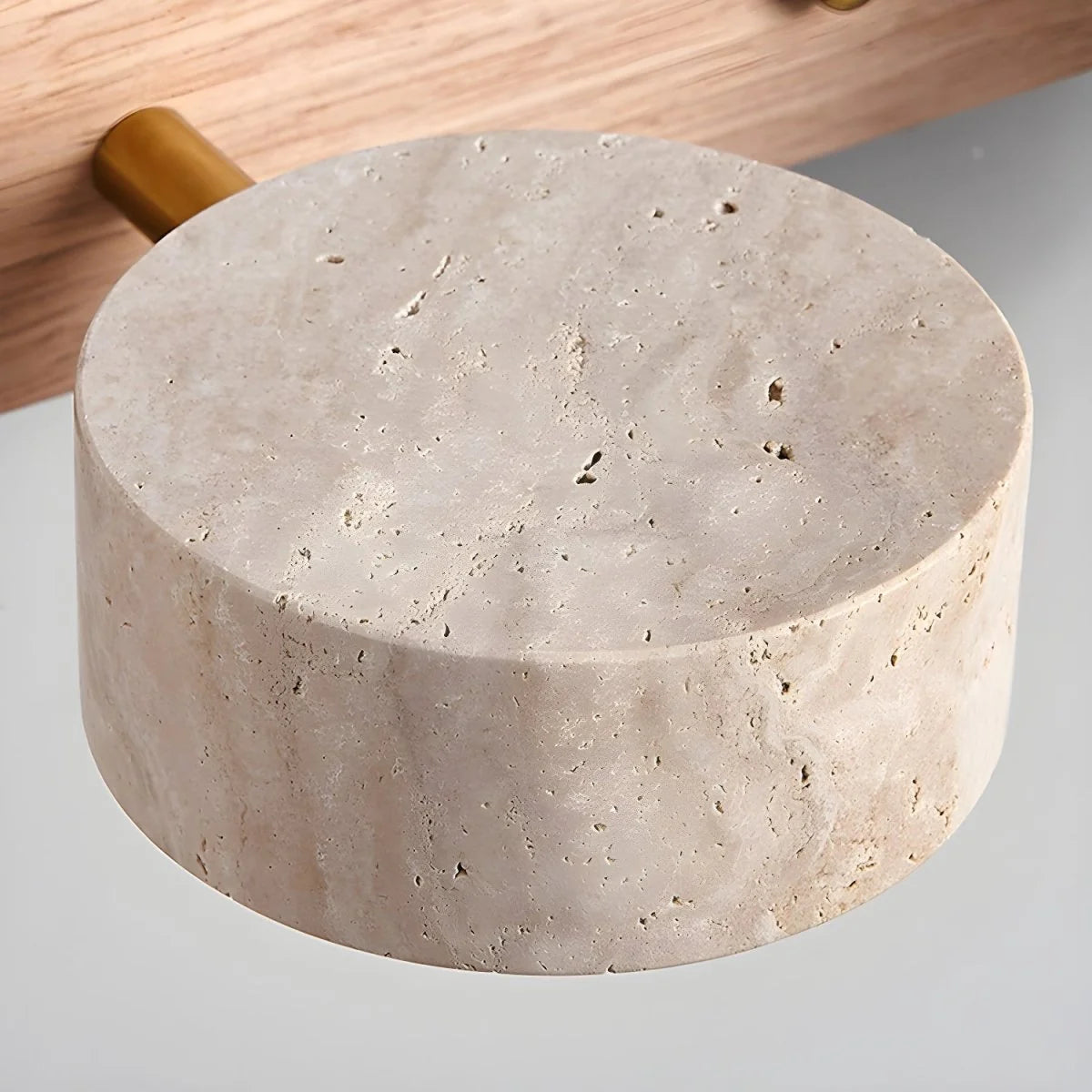 Wall Sconce Travertine Stone & Wood Integrated LED Panels