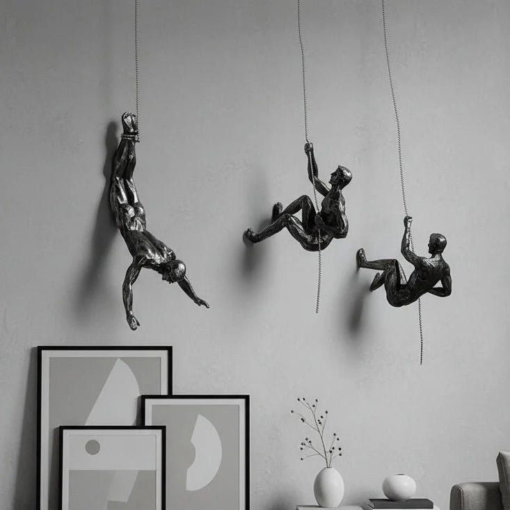 Wall Sculpture Resin Climbing Figure Mounting Hardware Included