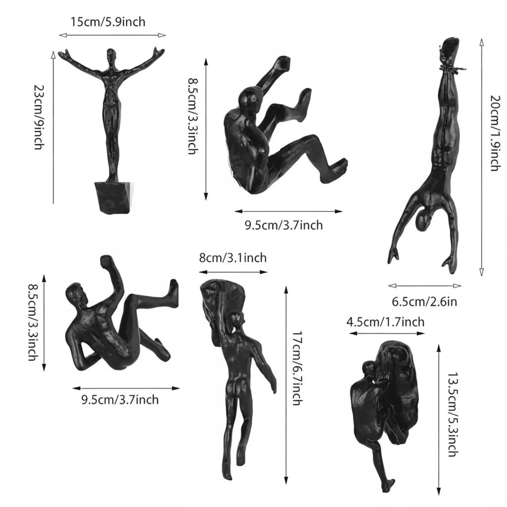 Wall Sculpture Resin Climbing Figure Mounting Hardware Included