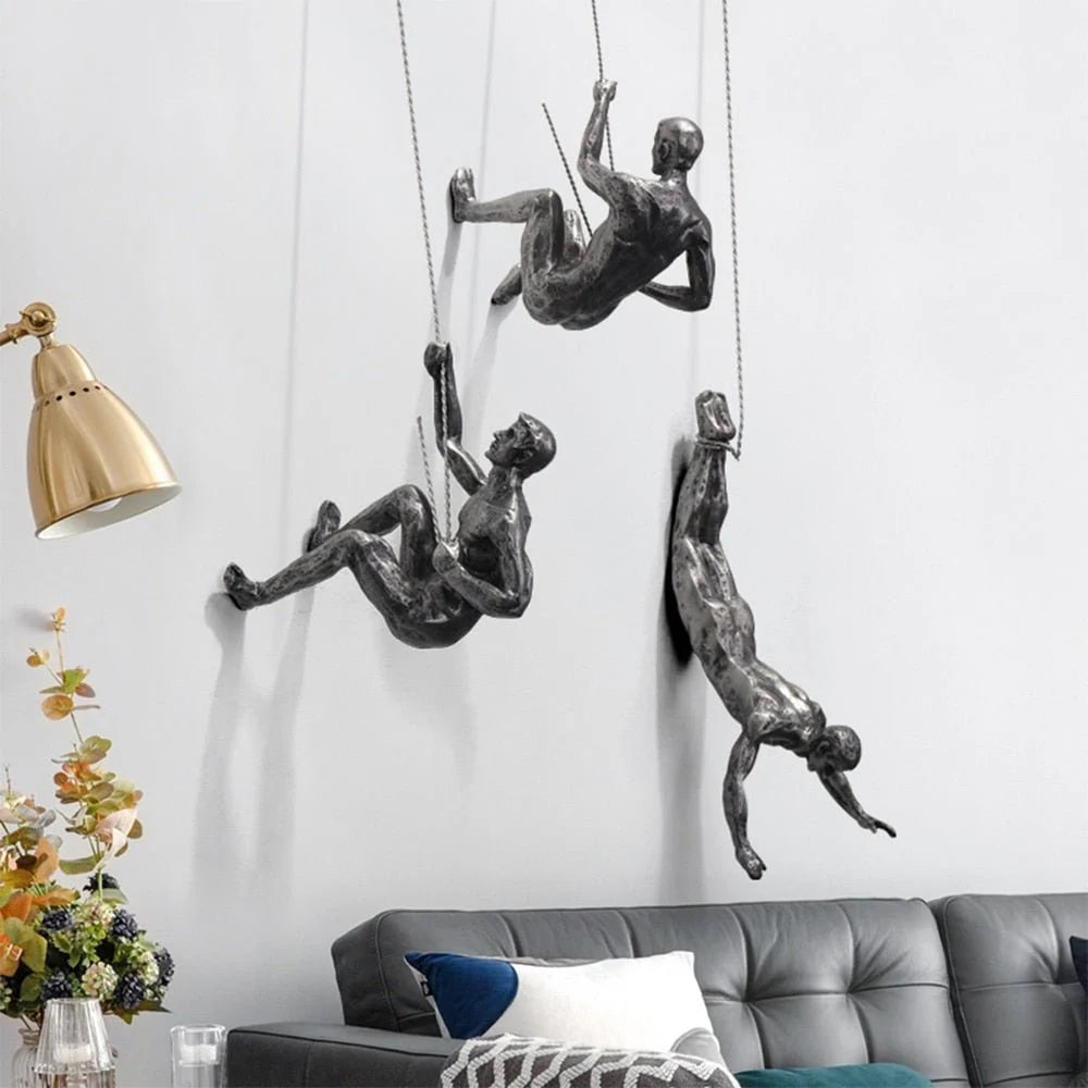 Wall Sculpture Resin Climbing Figure Mounting Hardware Included