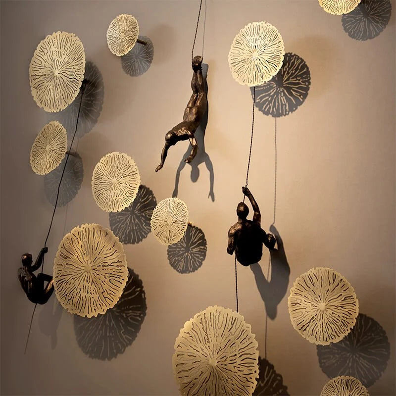 Wall Sculpture Resin Climbing Figure Mounting Hardware Included