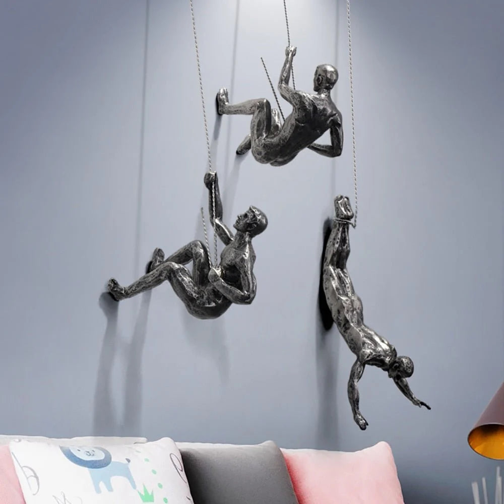 Wall Sculpture Resin Climbing Figure Mounting Hardware Included
