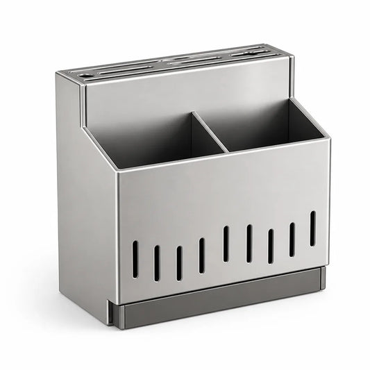 Wall Shelf Knife & Chopstick Organizer Stainless Steel No-Drill