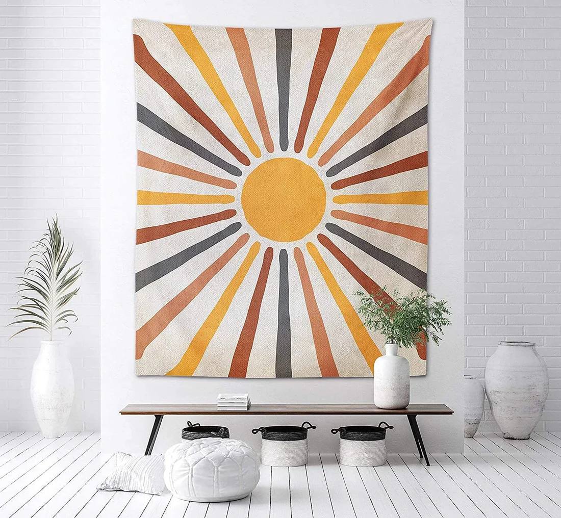 Wall Tapestry Sun Design Lightweight Polyester Cotton Blend