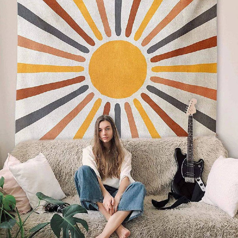 Wall Tapestry Sun Design Lightweight Polyester Cotton Blend