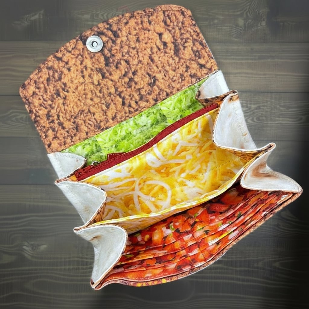 Wallet Burrito-Shaped Magnetic Closure Slim Profile