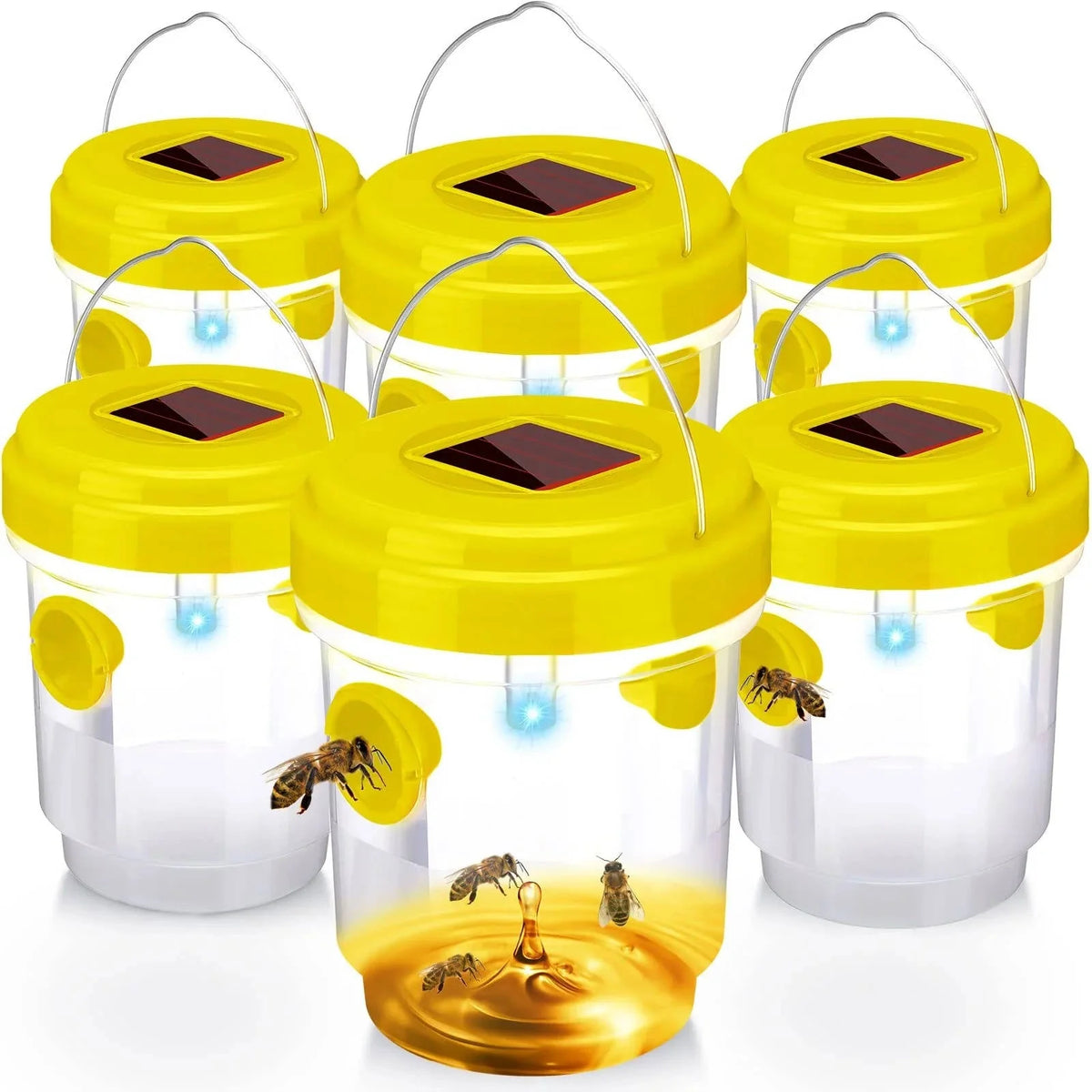 Wasp and Bee Trap Solar-Powered UV Set of 6