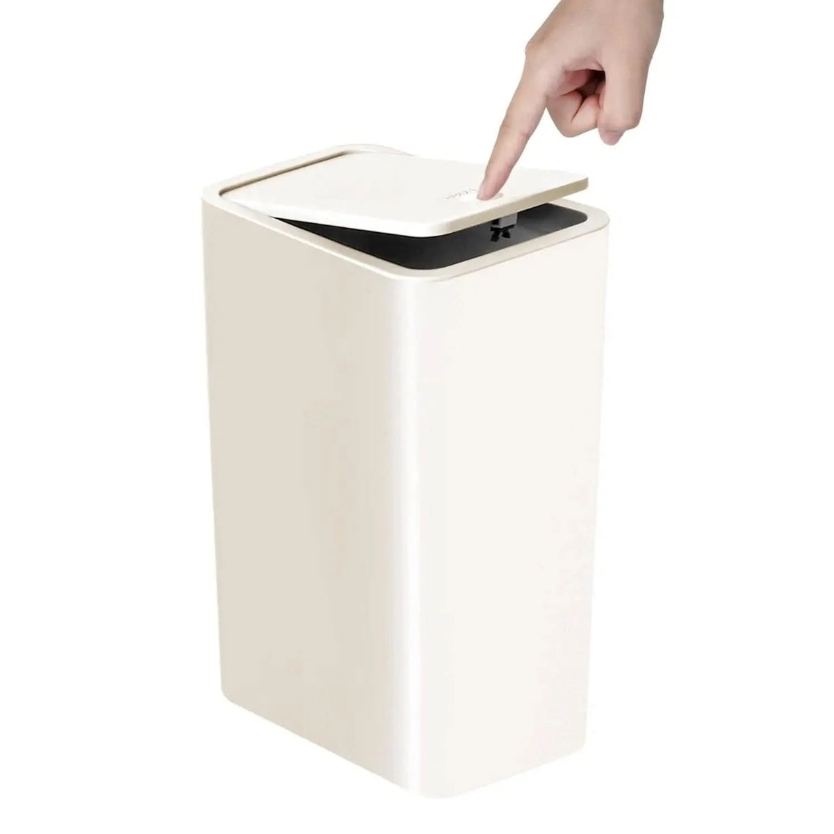 Waste Bin Slim Space-Saving Push-Button Lid Odor Control 2.6 Gallon