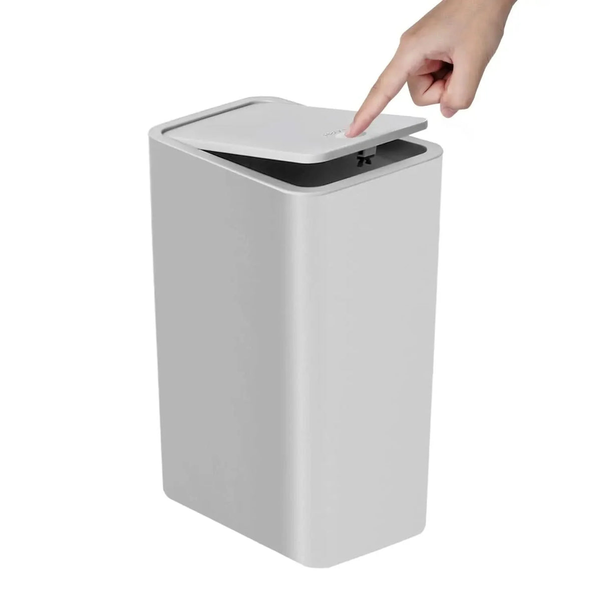 Waste Bin Slim Space-Saving Push-Button Lid Odor Control 2.6 Gallon