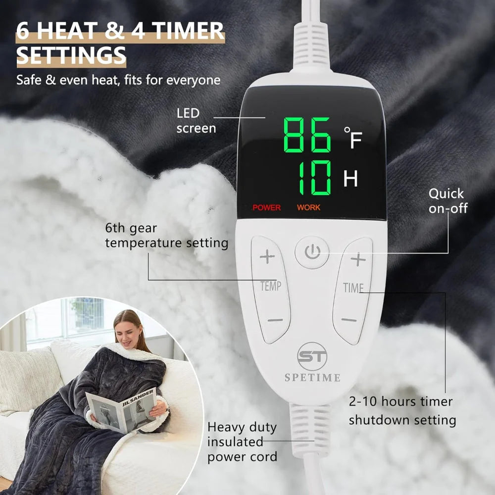 Wearable Electric Blanket Sleeved Six Heat Settings