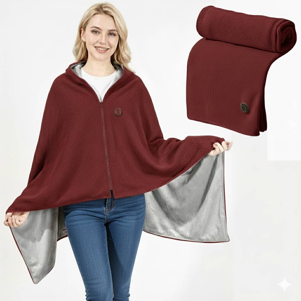 Wearable Heated Blanket Hooded USB Powered 3 Heat Settings