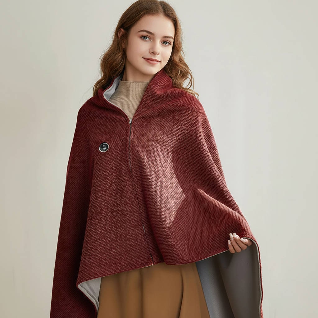 Wearable Heated Blanket Hooded USB Powered 3 Heat Settings