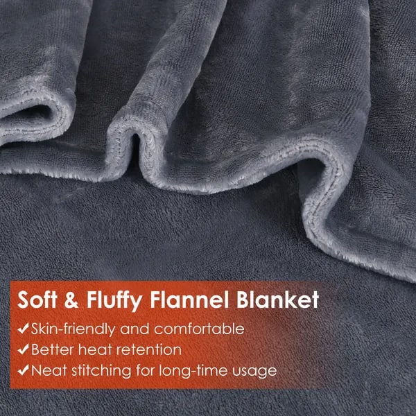 Wearable Heated Blanket Shawl USB-Powered Eight-Zone Heating