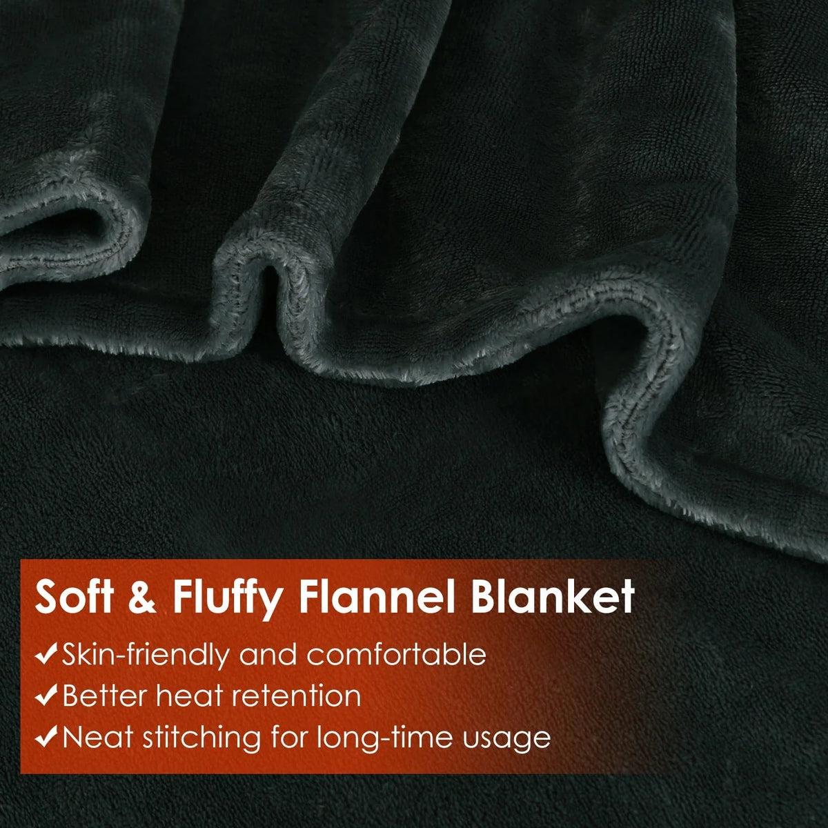 Wearable Heated Blanket USB-Powered Fleece Zipper Closure