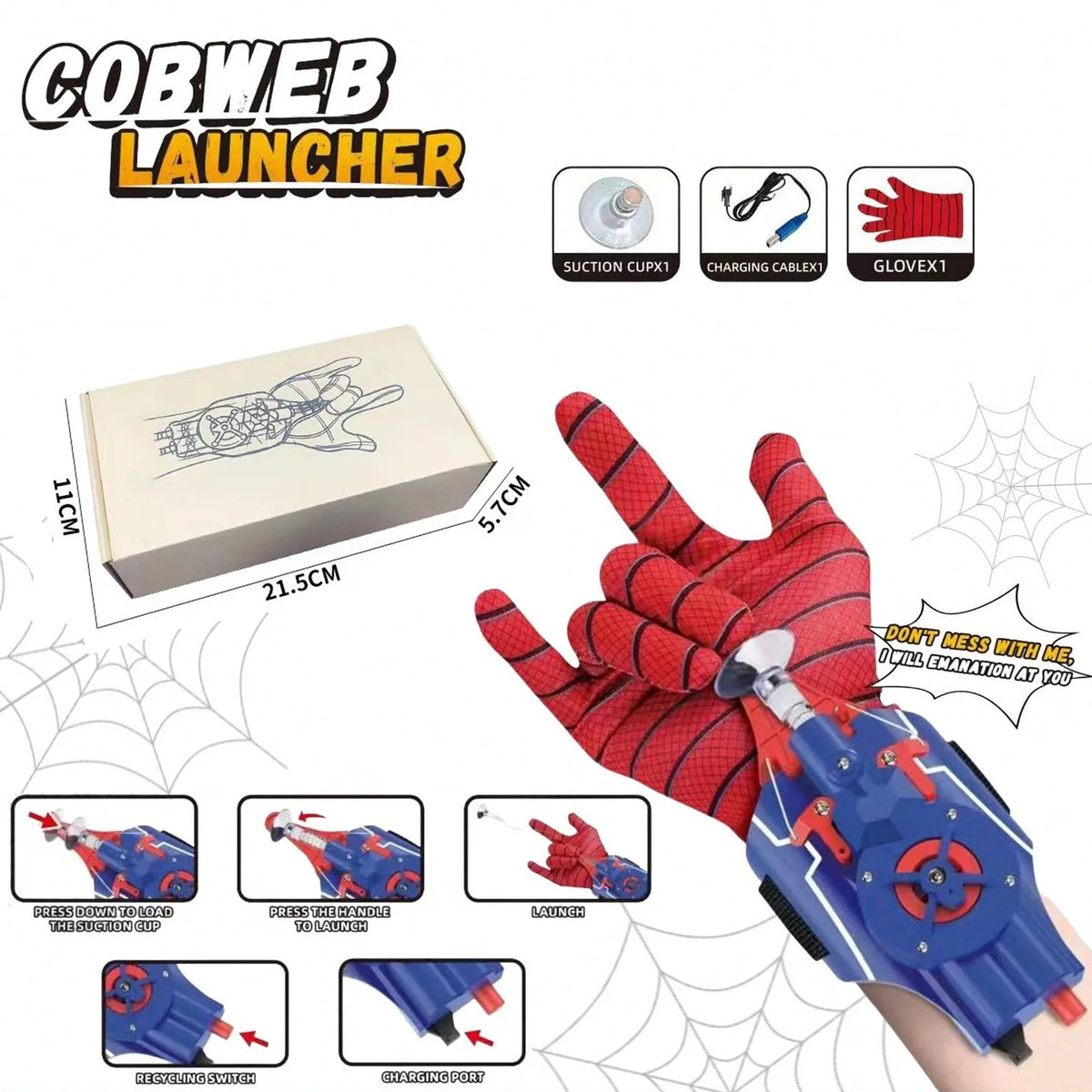 Web Shooter Toy Wrist-Mounted Reusable Launcher