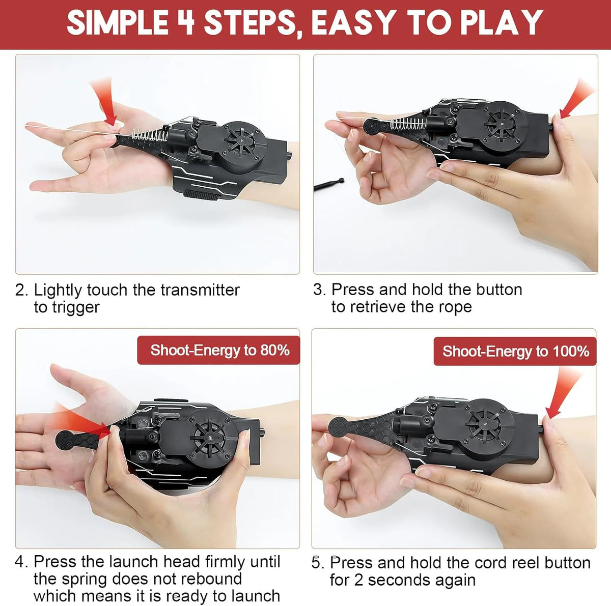 Web Shooter Toy Wrist-Mounted Reusable Launcher