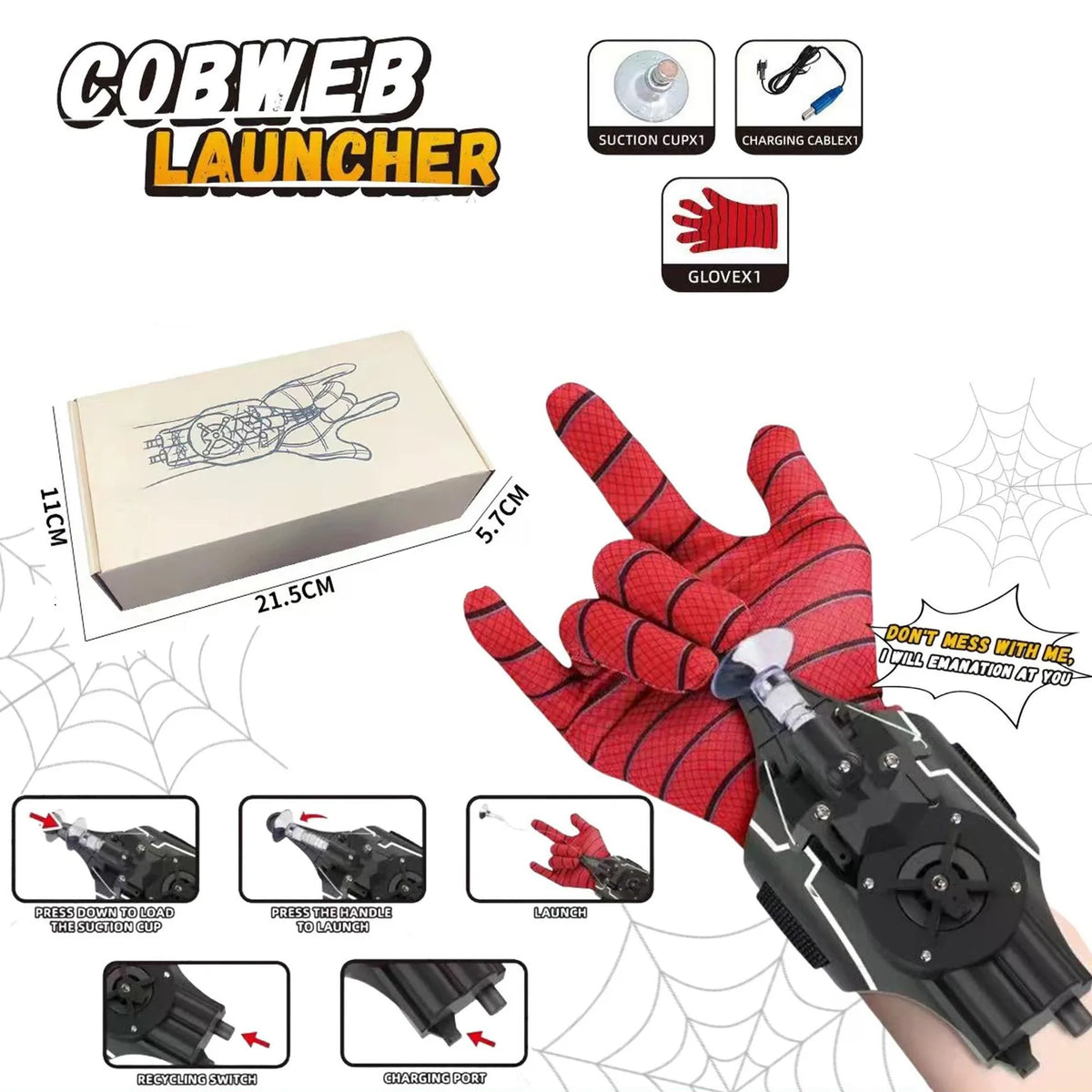 Web Shooter Toy Wrist-Mounted Reusable Launcher